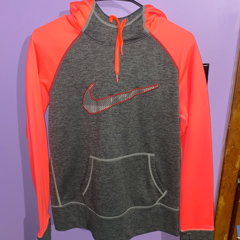 Grey and pink nike hoodie